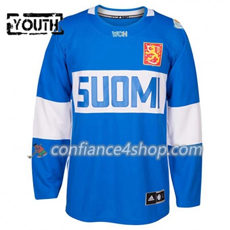 Adidas Maillot de Hockey Finlande Blank Coupe du monde de hockey sur glace 2016 Bleu Premier - Enfant